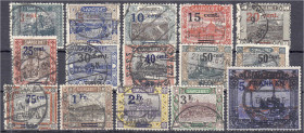 Briefmarken/Briefe/Postkarten der Kolonien und Nebengebiete
Deutsche Abstimmungsgebiete
Saargebiet
3 C. auf 20 Pf. - 5 Fr. auf 25 M. Landschaftsbil...
