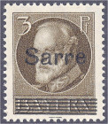 Briefmarken/Briefe/Postkarten der Kolonien und Nebengebiete
Deutsche Abstimmungsgebiete
Saargebiet
3 Pf. Sarre/Ludwig 1920, nicht zum Schalterverka...