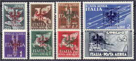 Briefmarken/Briefe/Postkarten der Kolonien und Nebengebiete
Deutsche Besetzungsausgaben 1939/1945
Laibach
25 C - 2 L Flugpostmarken 1944, komplette...