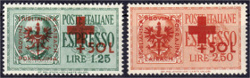 Briefmarken/Briefe/Postkarten der Kolonien und Nebengebiete
Deutsche Besetzungsausgaben 1939/1945
Laibach
1.25 L + 50 L - 2,50 L + 50 L Rotes Kreuz...