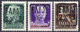 Briefmarken/Briefe/Postkarten der Kolonien und Nebengebiete
Deutsche Besetzungsausgaben 1939/1945
Zante
25 C. - 50 C. Freimarken und Flugpostmarke ...
