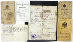 Varia-Kolonien und Nebengebiete
Deutsch-Südwestafrika
6 Dokumente des Gefreiten Georg Schatz: Entwerteter Militärpass von 1903, erneuter Militärpass...