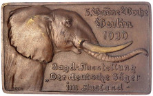 Varia-Kolonien und Nebengebiete
Sonstige deutsche Einflüsse im Ausland
Rechteckige Bronzegussplakette mit Aufsteller 1930 von Georg Roch. 5. Grüne W...