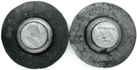 Varia-Kolonien und Nebengebiete
Sonstige deutsche Einflüsse im Ausland
Prägestempelpaar (Matrizen) zur Medaille 1929, Dr. Hugo Eckener/Orientfahrt d...