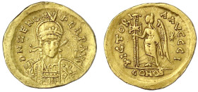 Römische Goldmünzen
Kaiserzeit
Zeno, 474-491
Solidus 474/491, Constantinopel, 10. Offizin. 4,41 g. gutes sehr schön. RIC 928.