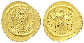 Byzantinische Goldmünzen
Kaiserreich
Justinian I., 527-565
Solidus 527/565, Constantinopel, 8. Offizin. 4,41 g. vorzüglich/Stempelglanz, Prachtexem...