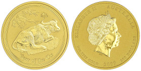 Ausländische Goldmünzen und -medaillen
Australien
Elisabeth II., 1952-2022
200 Dollars Lunar Jahr des Ochsen 2009. 2 Unzen Feingold. In Kapsel. Auf...