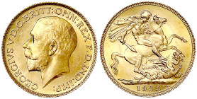 Ausländische Goldmünzen und -medaillen
Grossbritannien
Georg V., 1910-1936
Sovereign 1925. Drachentöter. 7,99 g. 917/1000. Stempelglanz, Prachtexem...