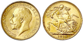Ausländische Goldmünzen und -medaillen
Indien-Britisch
Georg V., 1910-1936
Sovereign 1918 I, Bombay. 7,99 g. 917/1000. vorzüglich, kl. Randfehler. ...