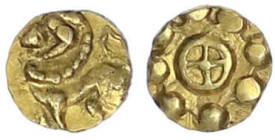 Ausländische Goldmünzen und -medaillen
Indien-Kadambas von Goa
Fanam um 1240/1310. Löwe l./Kreuzkreis inmitten von 8 Kugeln. 0,29 g. vorzüglich. Mit...