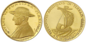 Ausländische Goldmünzen und -medaillen
Italien-Kirchenstaat
Paul VI., 1963-1978
Goldmedaille Anno I = 1964. Brb. mit Hut l./Boot des Petrus. 23 mm;...