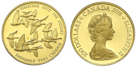 Ausländische Goldmünzen und -medaillen
Kanada
Britisch, seit 1763
100 Dollars 1978, Wildgänse. 16,97 g. 917/1000. Polierte Platte. Krause/Mishler 1...