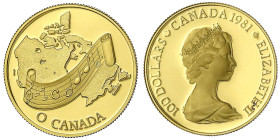 Ausländische Goldmünzen und -medaillen
Kanada
Britisch, seit 1763
100 Dollars 1981, O Canada. 16,97 g. 917/1000. In Kapsel. Polierte Platte. Krause...