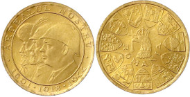 Ausländische Goldmünzen und -medaillen
Rumänien
Mihai I., 1940-1947
20 Lei 1944. Wiedereingliederung Siebenbürgens. 6,45 g. 900/1000. vorzüglich/St...