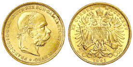 Gold der Habsburger Erblande und Österreichs
Haus Habsburg
Franz Joseph I., 1848-1916
20 Kronen 1895. 6,78 g. 900/1000. vorzüglich/Stempelglanz. He...
