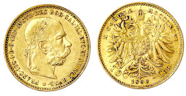 Gold der Habsburger Erblande und Österreichs
Haus Habsburg
Franz Joseph I., 1848-1916
10 Kronen 1896. 3,39 g. 900/1000. vorzüglich. Herinek 382. Fr...