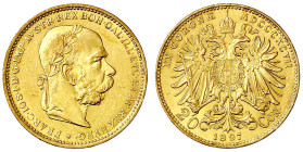 Gold der Habsburger Erblande und Österreichs
Haus Habsburg
Franz Joseph I., 1848-1916
20 Kronen 1897. 6,78 g. 900/1000. vorzüglich/Stempelglanz. He...