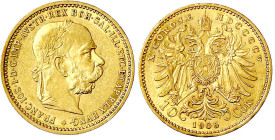 Gold der Habsburger Erblande und Österreichs
Haus Habsburg
Franz Joseph I., 1848-1916
10 Kronen 1905. 3,39 g. 900/1000. vorzüglich/Stempelglanz. He...