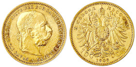 Gold der Habsburger Erblande und Österreichs
Haus Habsburg
Franz Joseph I., 1848-1916
10 Kronen 1906. 3,39 g. 900/1000. gutes vorzüglich. Herinek 3...