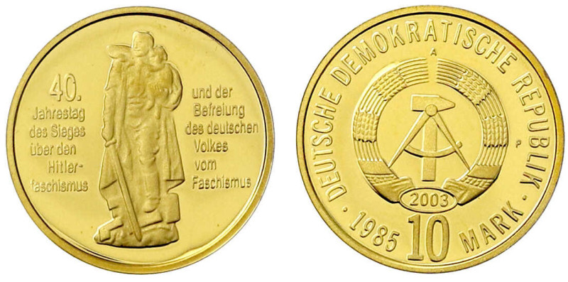 Thematische Goldmedaillen
DDR
Neuprägung (2003) zur 10 Mark Materialprobe in G...