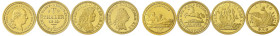Lots von Goldmünzen und -medaillen
-1
4 gekennzeichnete Nachprägungen altdeutscher Goldmünzen 2003/2005: Baden Rheingolddukat 1807, Braunschweig 5 T...