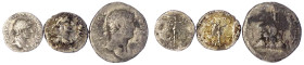 Provinzialrömische Münzen
Kappadokien
Caesarea
Hadrian, 117-138
3 Silbermünzen: Hemidrachme Typ gepanzertes Brb./Nike, Hemidrachme Typ halbdrapier...