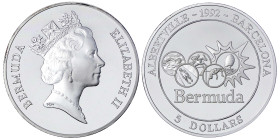 Ausländische Münzen und Medaillen
Bermuda
5 Dollars (5 Unzen) Silber 1992 Olympiade. In Kapsel. Polierte Platte. Krause/Mishler 79. Schön 79.