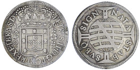 Ausländische Münzen und Medaillen
Brasilien
Pedro II., 1683-1706
640 Reis 1696. fast sehr schön, kl. Henkelspur ? Krause/Mishler 84.