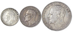 Ausländische Münzen und Medaillen
Bulgarien
Ferdinand I., 1887-1918
3 Stück: 1, 2 und 5 Leva 1894. alle sehr schön. Krause/Mishler 16, 17, 18.
