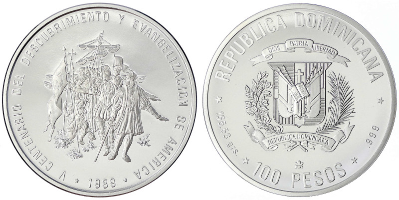 Ausländische Münzen und Medaillen
Dominikanische Republik
100 Pesos 5 Unzen Si...