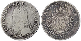 Ausländische Münzen und Medaillen
Frankreich
Ludwig XV., 1715-1774
Ecu aux branches d´olivier 1735 A, Paris. schön/sehr schön, Randfehler und etwas...