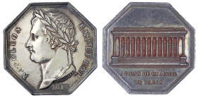 Ausländische Münzen und Medaillen
Frankreich
Napoleon I., 1804-1814, 1815
Achteckige Silbermedaille 1813 von Tiolier. A.d. Pariser Börse. 33 mm; 17...