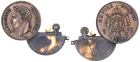 Ausländische Münzen und Medaillen
Frankreich
Napoleon III., 1852-1870
Feuerzeug, Kupfer, im Design eines 5 Francs 1870. 38 mm. vorzüglich, etwas Be...