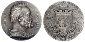 Ausländische Münzen und Medaillen
Frankreich
Dritte Republik, 1870-1940
Silbermedaille 1902 von Chaplain. 100. Geb. des Schriftsteller Victor Hugo,...