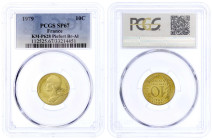 Ausländische Münzen und Medaillen
Frankreich
Fünfte Republik, seit 1958
10 Centimes PIEFORT 1979. PCGS Grading SP67. Krause/Mishler P628.