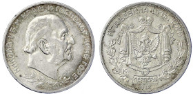 Ausländische Münzen und Medaillen
Montenegro
Nikolaus I., 1860-1918
5 Perpera 1912. sehr schön, kl. Randfehler. Krause/Mishler 15.