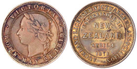 Ausländische Münzen und Medaillen
Neuseeland
Tradesmen's Token, 1850-1890
Penny Token 1871 Auckland Livensed Victuallers Assoc. sehr schön. Krause/...