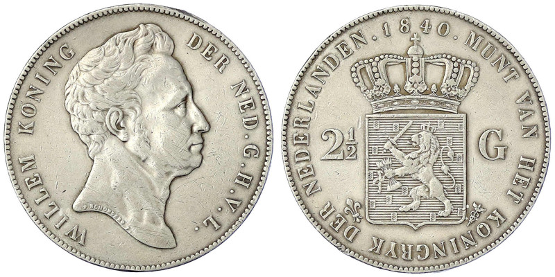 Ausländische Münzen und Medaillen
Niederlande
Willem I., 1815-1840
2 1/2 Guld...