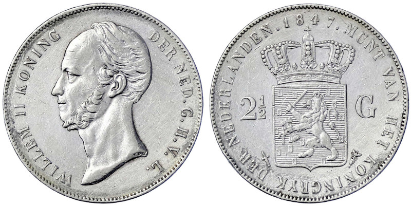 Ausländische Münzen und Medaillen
Niederlande
Willem II., 1840-1849
2 1/2 Gul...
