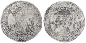 Ausländische Münzen und Medaillen
Niederlande-Overijssel
Provinz, 1598-1798
Reichstaler 1620. 28,18 g. sehr schön, kl. Zainende. Delmonte 948.