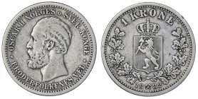 Ausländische Münzen und Medaillen
Norwegen
Oskar II., 1872-1905
Krone 1882, Kongsberg. fast sehr schön. Sieg 58. NM 34.
