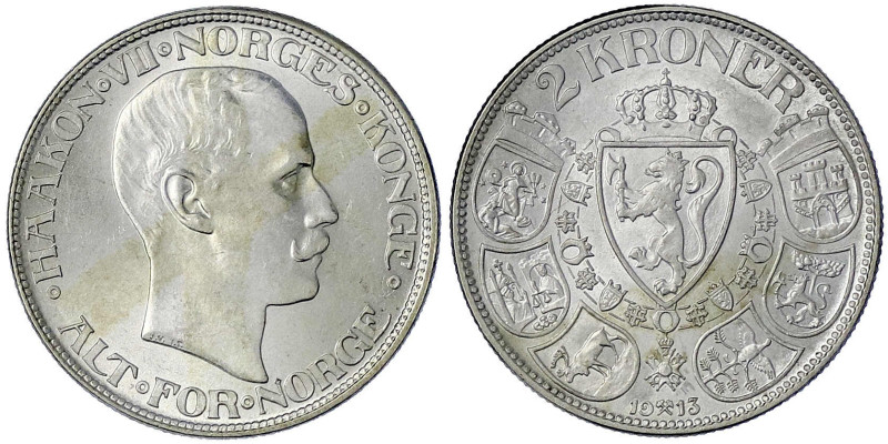 Ausländische Münzen und Medaillen
Norwegen
Haakon VII., 1905-1957
2 Kroner 19...