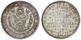 Ausländische Münzen und Medaillen
Peru
Republik, seit 1821
Silbermedaille 1899. Zur Wahl des Staatspräsidenten Eduardo Lopez de Romaña. 44 mm; 43,8...