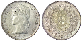 Ausländische Münzen und Medaillen
Portugal
Erste Republik, 1910-1926
Escudo 1915. vorzüglich. Krause/Mishler 564.