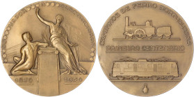 Ausländische Münzen und Medaillen
Portugal
Zweite Republik, seit 1926
Portugal: Bronzemedaille 1956 zum 100j. Bestehen der portug. Eisenbahn. 90 mm...