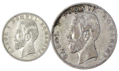 Ausländische Münzen und Medaillen
Rumänien
Carl I., 1866-1914
2 Stück: 2 und 5 Lei 1881 B, Domnul. beide sehr schön. Krause/Mishler 12 und 15.
