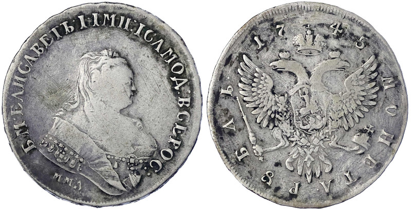 Ausländische Münzen und Medaillen
Russland
Elisabeth I., 1741-1761
Rubel 1745...