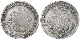 Altdeutsche Münzen und Medaillen
Baden-Durlach
Karl Friedrich, 1738-1806
Konventionstaler 1763 G-W, Durlach. 27,74 g. fast sehr schön, kl. Schrötli...