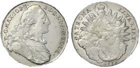 Altdeutsche Münzen und Medaillen
Bayern
Maximilian III. Joseph, 1745-1777
Madonnentaler 1775 vorzüglich/Stempelglanz, selten in dieser Erhaltung. H...