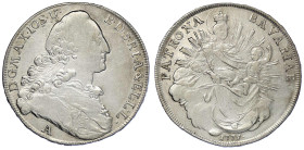 Altdeutsche Münzen und Medaillen
Bayern
Maximilian III. Joseph, 1745-1777
Madonnentaler 1775 A, Amberg. gutes schön, kl. Kratzer. Hahn 330. Davenpo...